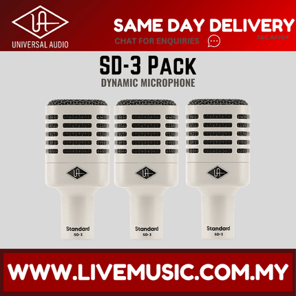 Universal Audio SD-3(3 PACK) Dynamic Microphone with Hemisphere Modeling (SD 3/SD3)