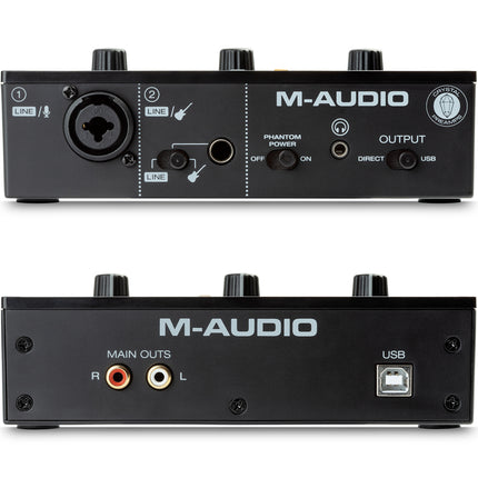 M-Audio M-Track Solo 2-in 2-out USB Audio Interface with 01 Mic Preamp (MTrack/MTrackSolo)