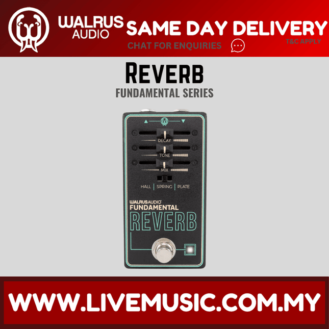 Walrus Audio Fundamental Series Reverb Guitar Effects Pedal