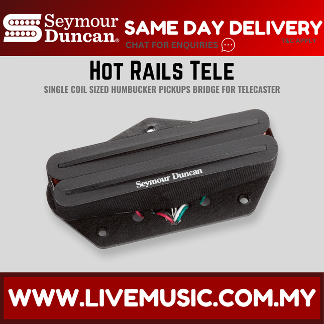 Seymour Duncan STHR1B Hot Rails Lead Tele Pickup, Black