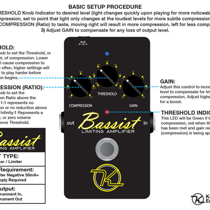 Keeley Bassist Limiting Amplifier Bass Compression Effects Pedal