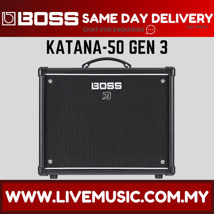 Boss Katana 50 Gen3 - 50watt 1x12" Combo Guitar Amplifier 100/50/0.5 Power Cord included (Katana50/Katana 50/KTN-50/MK3)