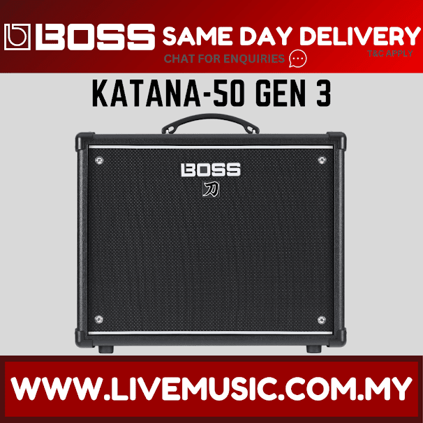 Boss Katana 50 Gen3 - 50watt 1x12" Combo Guitar Amplifier 100/50/0.5 Power Cord included (Katana50/Katana 50/KTN-50/MK3)
