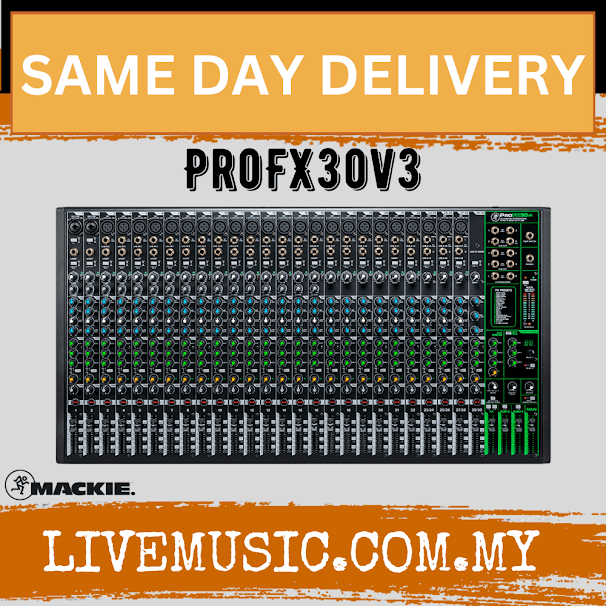Mackie ProFX30v3 30 Channel Mixer Compact USB Mixers With Effects ( Pro FX 30V3/ProFx30/ProFX 30 V3)