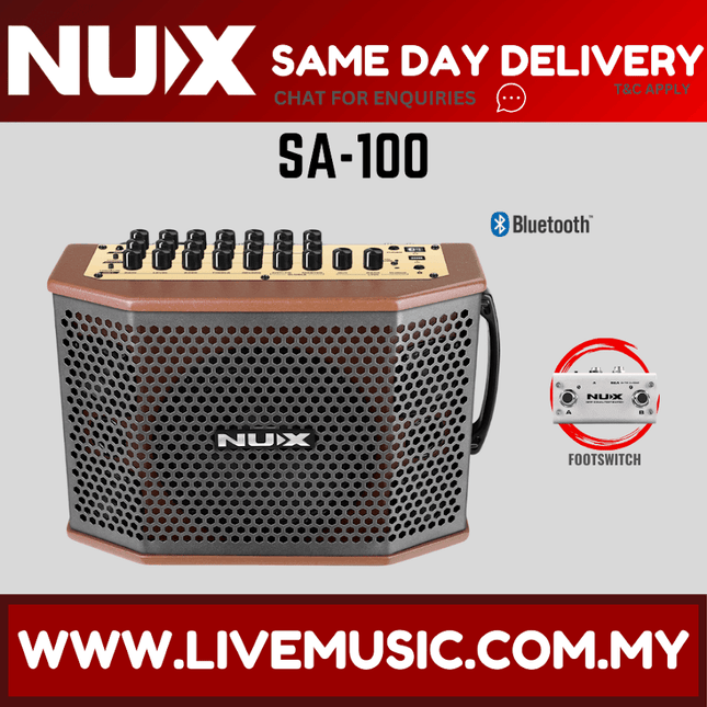 NUX SA-100 Battery-Powered Acoustic Guitar Amplifier ( SA100 SA 100 )