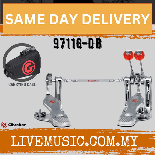 Gibraltar 9711G-DB G-Class Chain Drive Double Bass Drum Pedal with Carrying case (9711 G-DB)