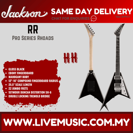 Jackson Pro Series Rhoads RR Electric Guitar Ebony Fretboard - Gloss Black
