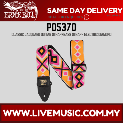 Ernie Ball P05370 Classic Jacquard Guitar Strap, Electric Diamond