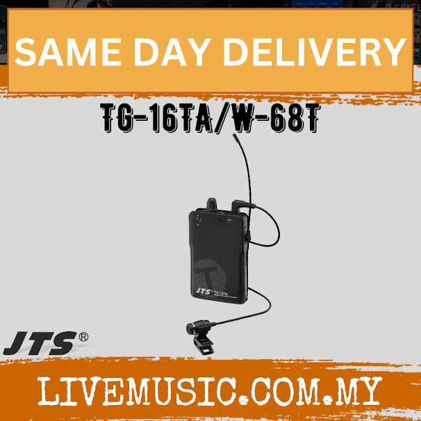 JTS TG-16TA/W-68T Wireless tour guide transmitter with single ear-hook omni-directional  microphone/external antena