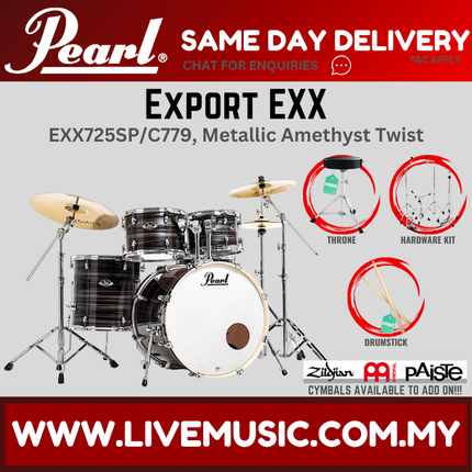 Pearl Export EXX 5-Piece Drum Set with Hardware, Drumstick & Throne ( NO CYMBAL ) ( EXX725SP/C )