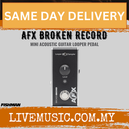 Fishman AFX Broken Record Mini Acoustic Guitar Looper Pedal (AFX BROKEN RECORD/AFX-BROKEN RECORD)