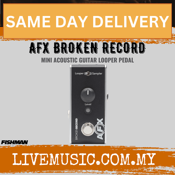 Fishman AFX Broken Record Mini Acoustic Guitar Looper Pedal (AFX BROKEN RECORD/AFX-BROKEN RECORD)