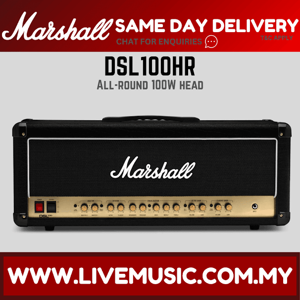 Marshall DSL100HR - 100 Watt Tube Head Guitar Amplifier (DSL100-HR)