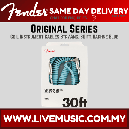 Fender Original Series Coil Cable, 30ft - Daphne Blue