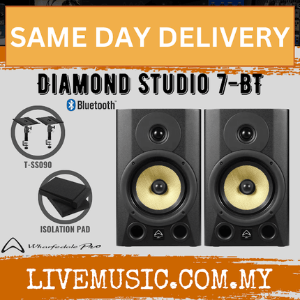 WHARFEDALE PRO Diamond Studio 7" Active Studio Monitor Bluetooth with Speaker Stand-Pair (DIAMOND STUDIO-7BT)