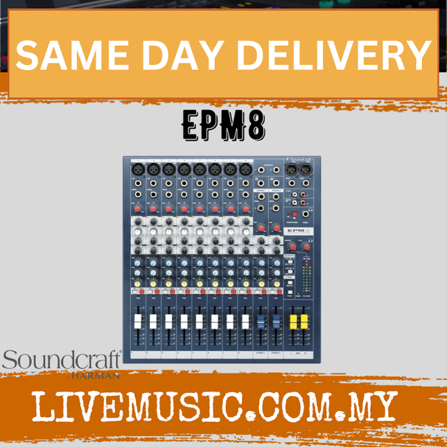 Soundcraft EPM8 10 Channel Analog Mixer with 8 Mic Preamps (EPM-8 EPM 8)
