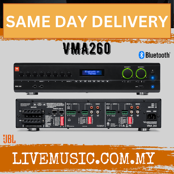 JBL VMA260 Commercial Series 60W Bluetooth-Enabled Mixer/Amplifier (VMA-260 VMA 260)
