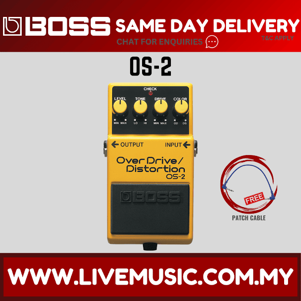 Boss OS-2 OverDrive/Distortion Guitar Effect Pedal (OS2 OS 2)