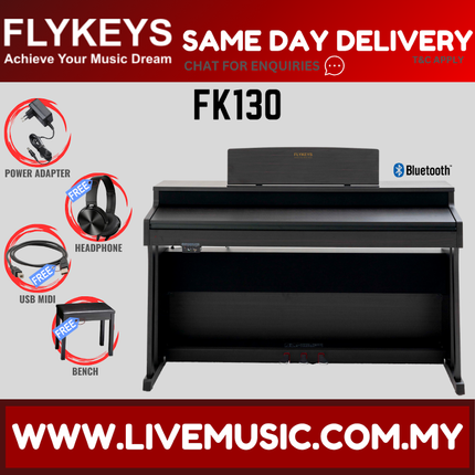 FLYKEYS FK130 88-Key Digital Piano Home Electric Piano Keyboard - Rosewood (FK-130 / FK 130)