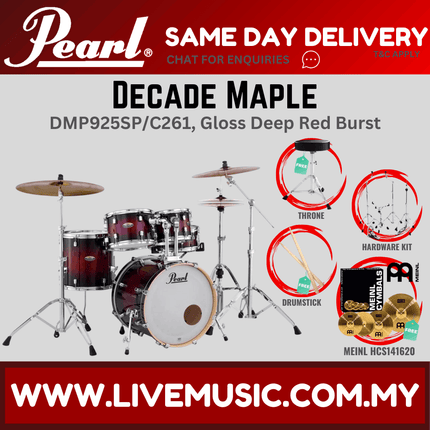 Pearl Decade Maple DMP925SP/C 5-Piece Drum Set with Meinl HCS141620 Cymbals Set and Hardware