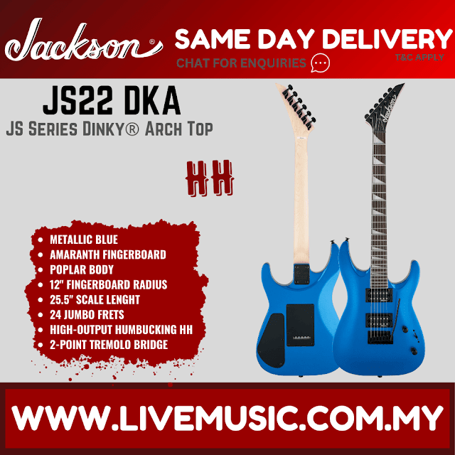 Jackson JS-22 - JS Series Dinky Arch Top Electric Guitar Amaranth Fretboard - Metallic Blue (JS22 /JS 22)