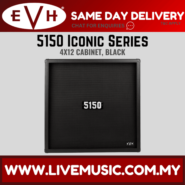 EVH 5150 Iconic 80W 4x12" Straight Cabinet Guitar Amplifier, Black
