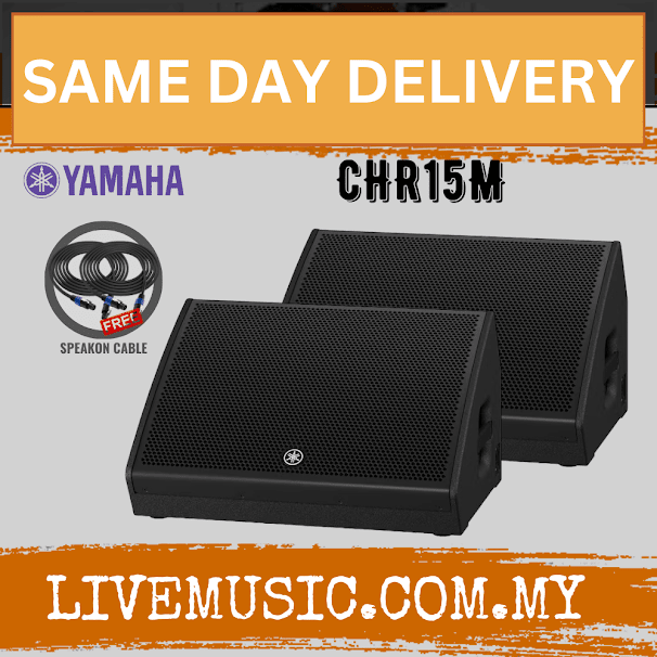Yamaha CHR15M 15-Inch Passive Stage Monitor Speaker with FREE Speakon Cables - Pair (CHR-15M/CHR 15M)