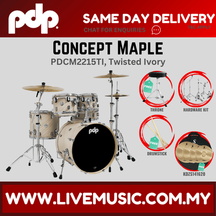 PDP by DW CM5 Concept Maple Shell Pack - 5-piece With KDZS141620 Silent Cymbal Set ( PDCM2215 )