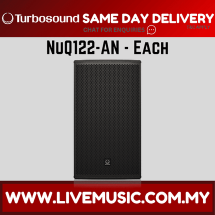 Turbosound NuQ122-AN 2500 Watt 12" Powered Loudspeaker w/Wireless Mic, Speaker Stand And Cable - Each / Pair (NuQ122 AN NuQ122AN)