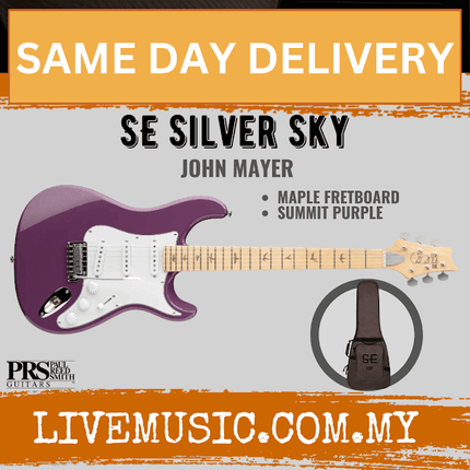 PRS SE Silver Sky Maple Electric Guitar, Summit Purple