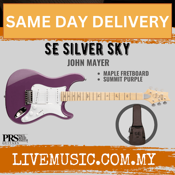 PRS SE Silver Sky Maple Electric Guitar, Summit Purple