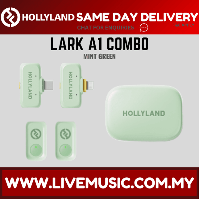 Hollyland LARK A1 COMBO Wireless Lavalier Mic w/ Charging Case ( LARKA1 / LARK-A1 ) - Mint Green