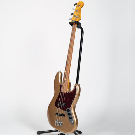 Fender Vintera 60s Jazz Bass Guitar, Pau Ferro Fretboard with Gig Bag - Firemist Gold