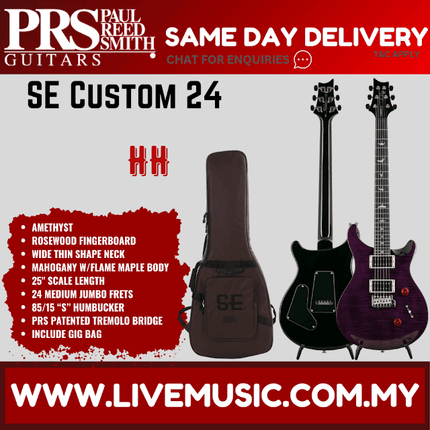PRS SE Custom 24 Electric Guitar w/bag , Amethyst