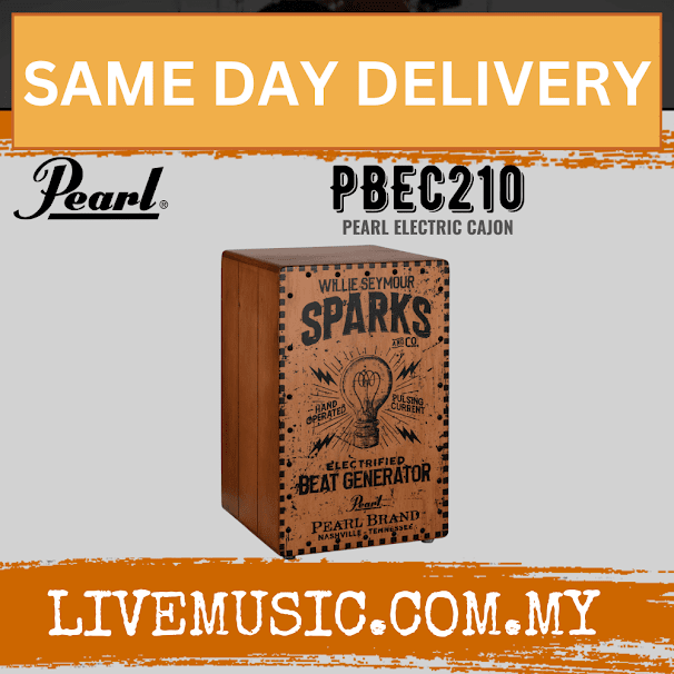 Pearl PBEC210 Electronic Crate Style Cajon - Willie Seymour Sparks Graphic Finish (PBE-C210)