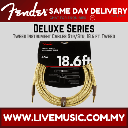 Fender Deluxe Series Instrument Cable, 18.6ft - Tweed