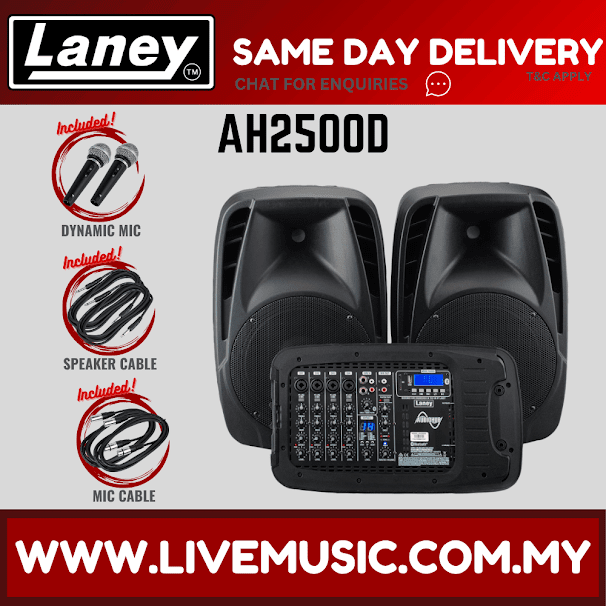 Laney Audiohub AH2500D Powered Portable PA System (AH-2500D)