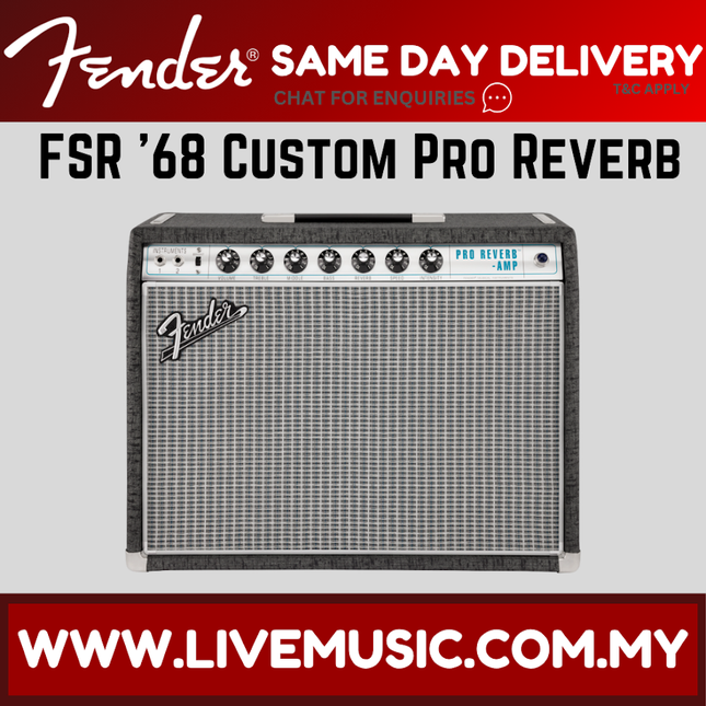 Fender FSR 68 Custom Pro Reverb Guitar Amplifier, Pewter/Silver, 230V UK