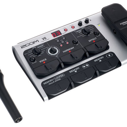 Zoom V6 Vocal Effect Processor Pedal With Shotgun Microphone And Voice Harmony (V 6/V-6)