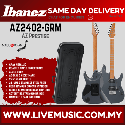 Ibanez Prestige AZ2402 Solidbody Electric Guitar MADE IN JAPAN - Gray Metallic ( AZ2402-GRM / AZ2402 GRM / AZ2402GRM )