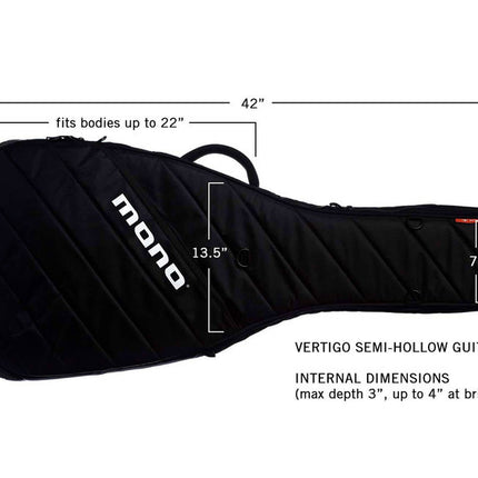 Mono M80 Vertigo Semi-Hollow Guitar Case - Black (M80-VHB-BLK)