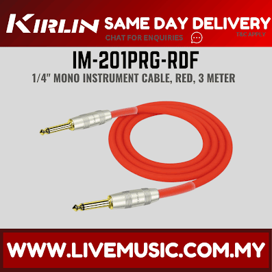 Kirlin Cable IM-201PRG Instrument Cable Mono Plug 3/6 Meter Guitar Cable - Green/Purple/Red/Yellow (IM 201PRG/IM201PRG)