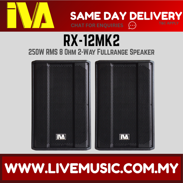 IVA RX-12MK2 12" 250W RMS 8 Ohm 2-Way Fullrange Speaker - Pair ( RX 12MK2 / RX12MK2 )