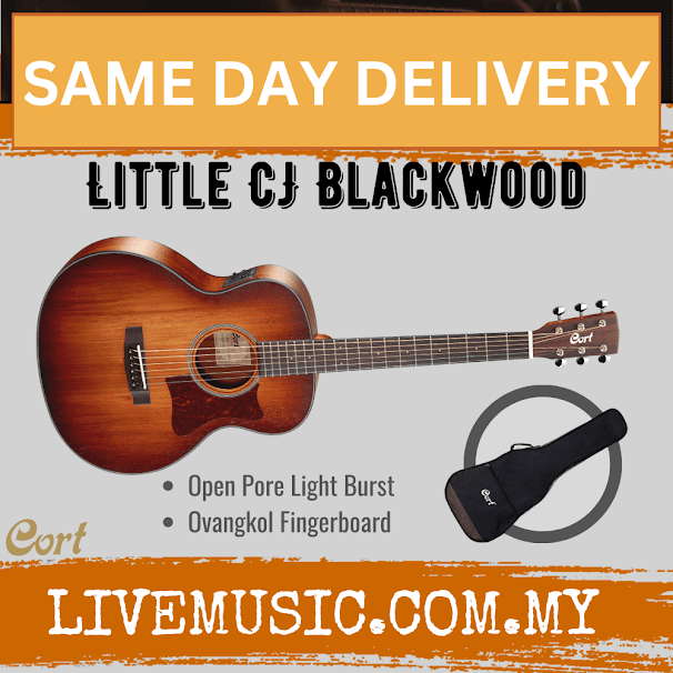 Cort Little CJ Blackwood Acoustic-Electric Guitar with Bag - Open Pore Light Burst