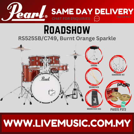 Pearl Roadshow RS525SB/C Drum Set with Paiste PST3 Cymbal set, Drum Throne