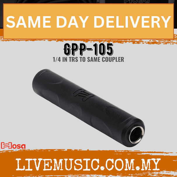 Hosa GPP-105 Coupler, 1/4inch TRS to Same (GPP105/GPP 105)