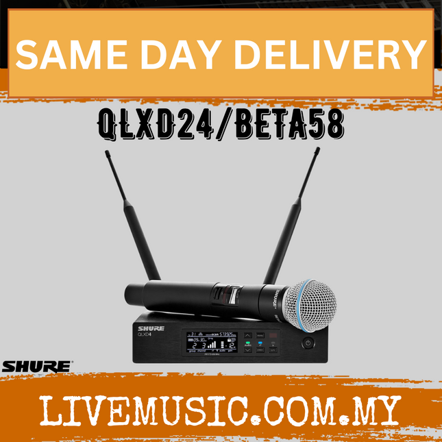 Shure QLXD24/BETA58 Handheld Wireless Microphone System ( QLXD24BETA58 QLXD24-BETA58 )