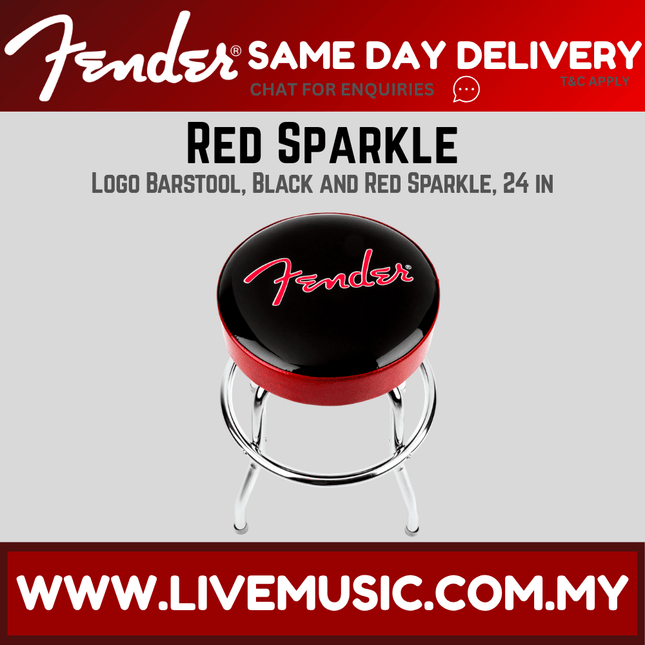 Fender Red Sparkle Barstool, 24-Inch
