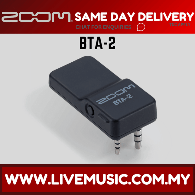 ZOOM BTA-2 Bluetooth adaptor with two antenna pins, dark blue housing