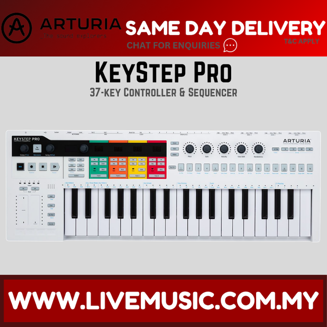 Arturia KeyStep Pro 37-Key Controller & Sequencer - White ( KeyStepPro / KeyStep Pro )